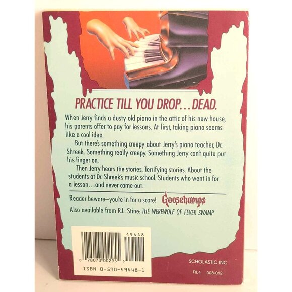 R.L. Stine Goosebumps Book "Piano Lessons Can Be Murder" #13 Paperback Book - Picture 2 of 11